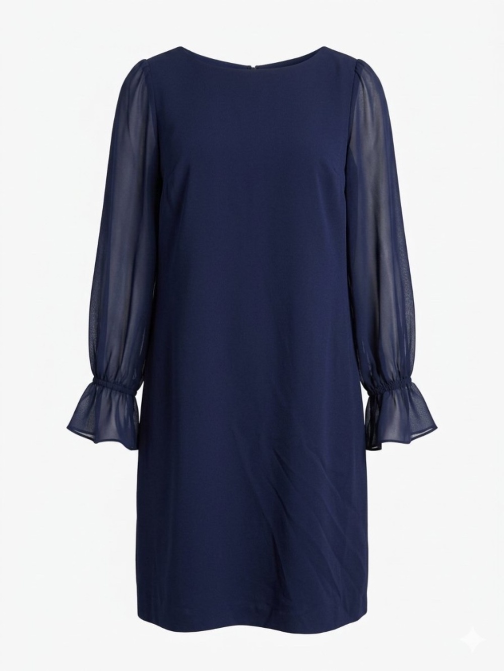 Karl Lagerfeld Paris Chiffon Sleeve Crepe Sheath Dress